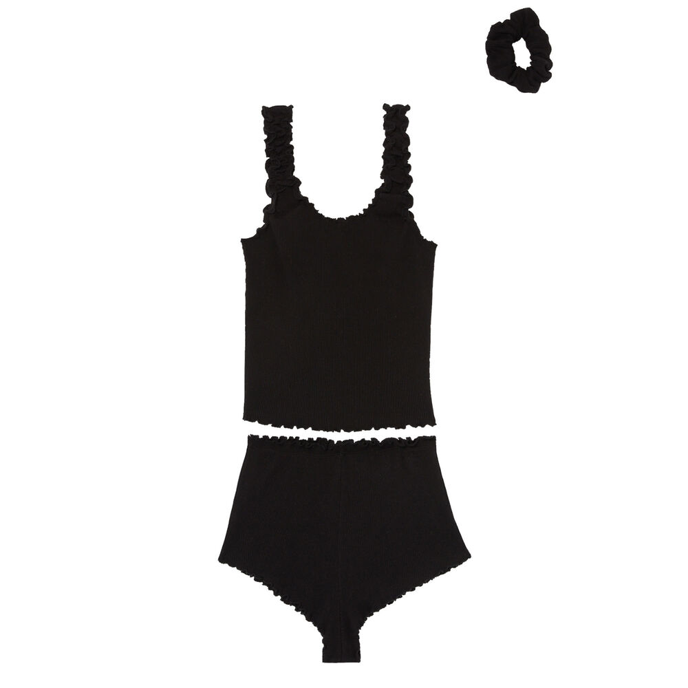 Set de pyjama avec chouchou assorti - noir noir.