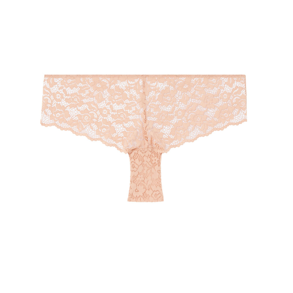 Braguita culotte de encaje de flores - beige nude beige.