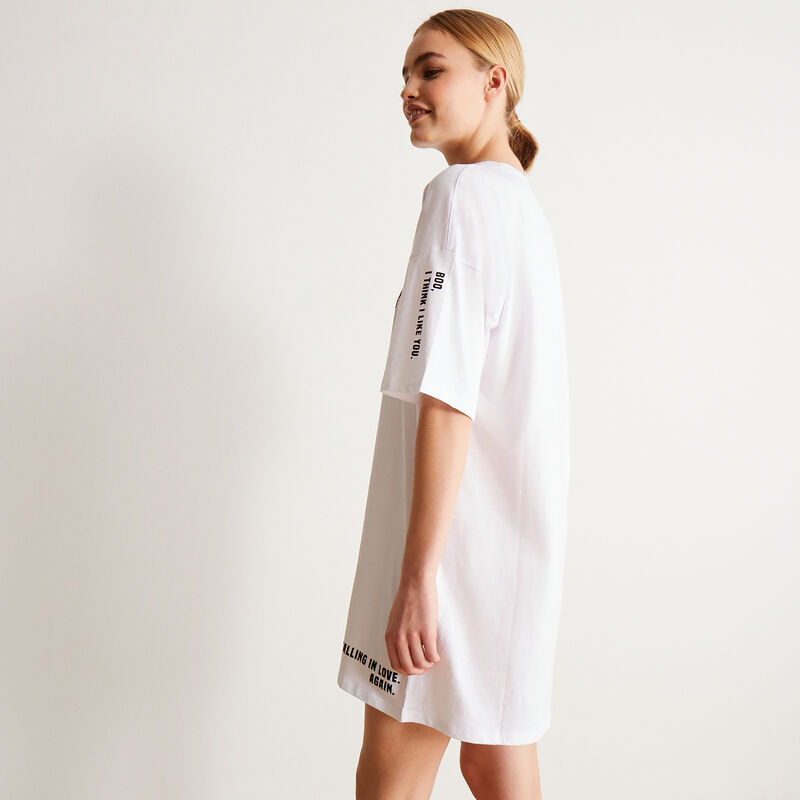 Camiseta larga motivos mood corazones - blanca Camiseta larga motivos mood corazones - blanca;