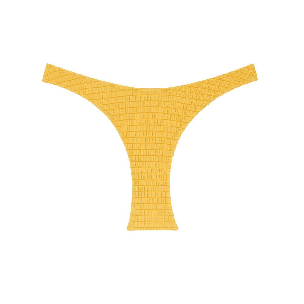 Parte de abajo de bikini braguita escotada efecto gofrado - amarillo amarillo.