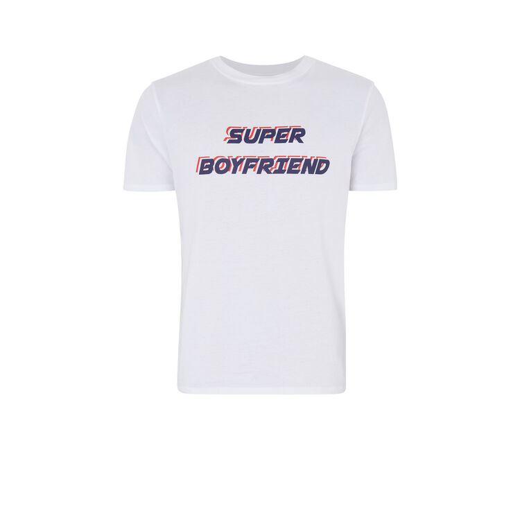 Set de pijama con mensaje superboyiz blanco.
