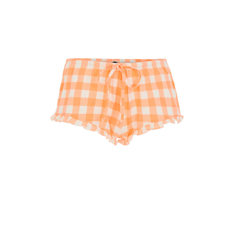 Short con estampado vichy - naranja Short con estampado vichy - naranja;
