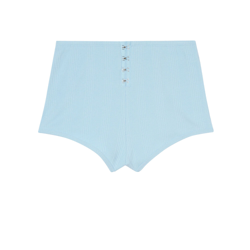 Shorts de punto con detalle de corsé - azul azul.