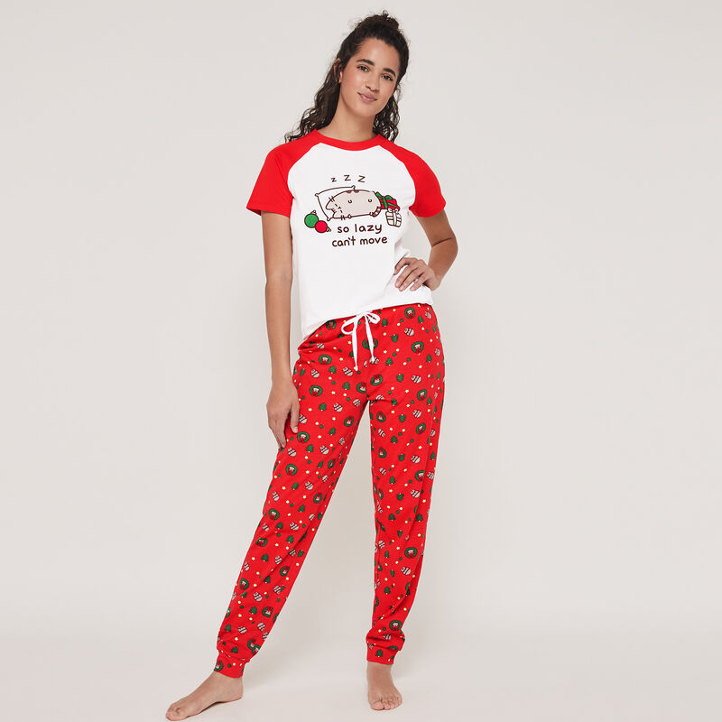 Conjunto de pijama top + pantalón estampado Pusheen pusheenaniz Conjunto de pijama top + pantalón estampado Pusheen pusheenaniz;
