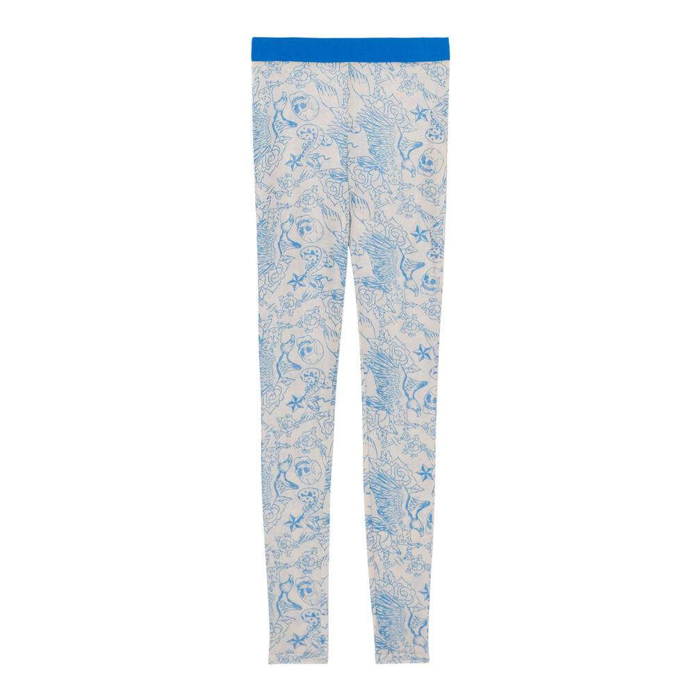 Leggings de rejilla efecto tatuaje - nude beis.