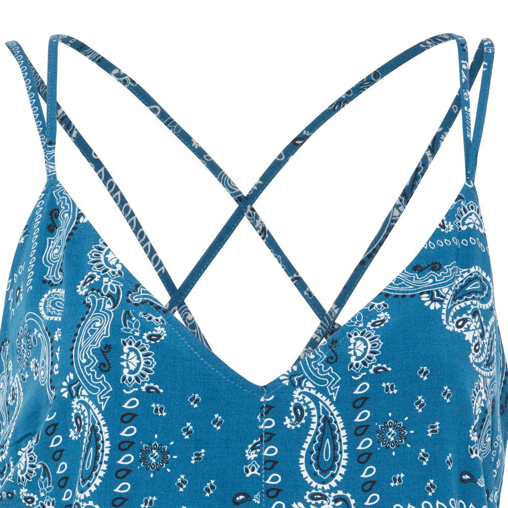 Mono corto con finos tirantes y estampado de bandana - azul azul.