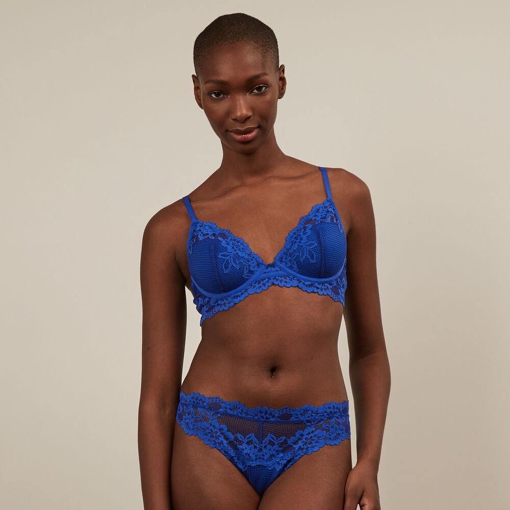 Braguita brasileña de encaje - azul real azul.