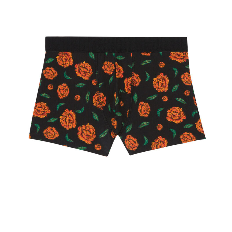 bóxer con estampado de peonías - negro bóxer con estampado de peonías - negro;