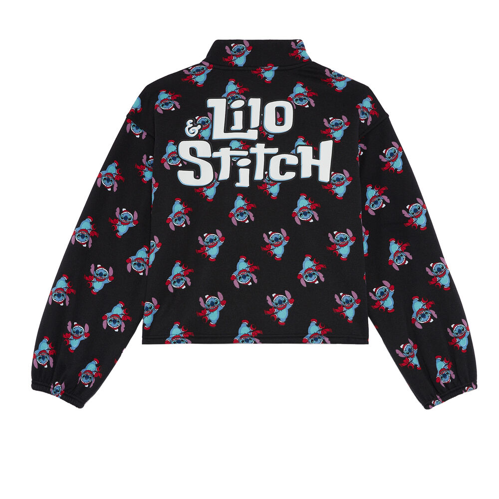 Chaqueta con cremallera y motivo stitch - negro negro.
