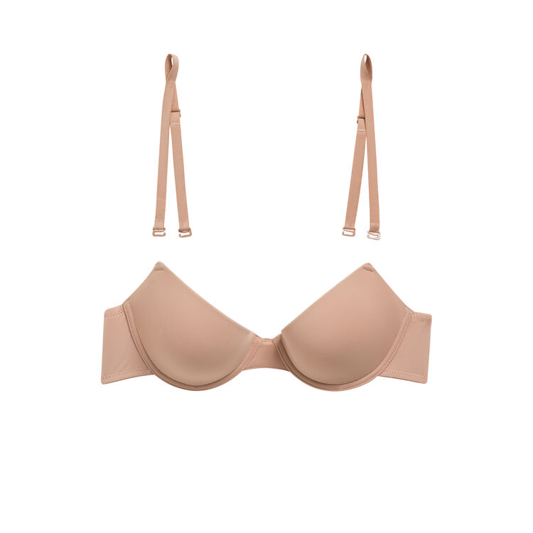 Sujetador con copa preformada nude de microfibra nude.