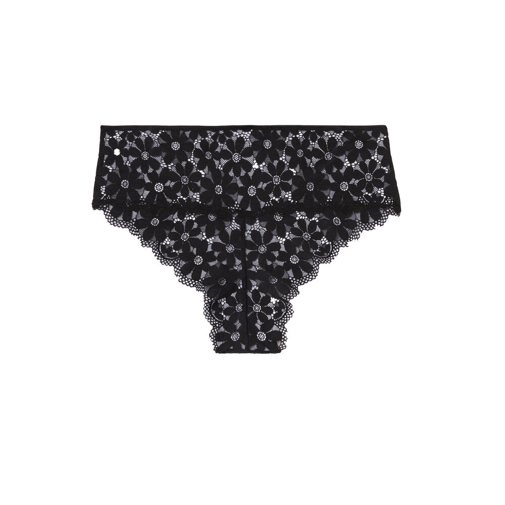 Braguita de talle alto de encaje - negro negro.