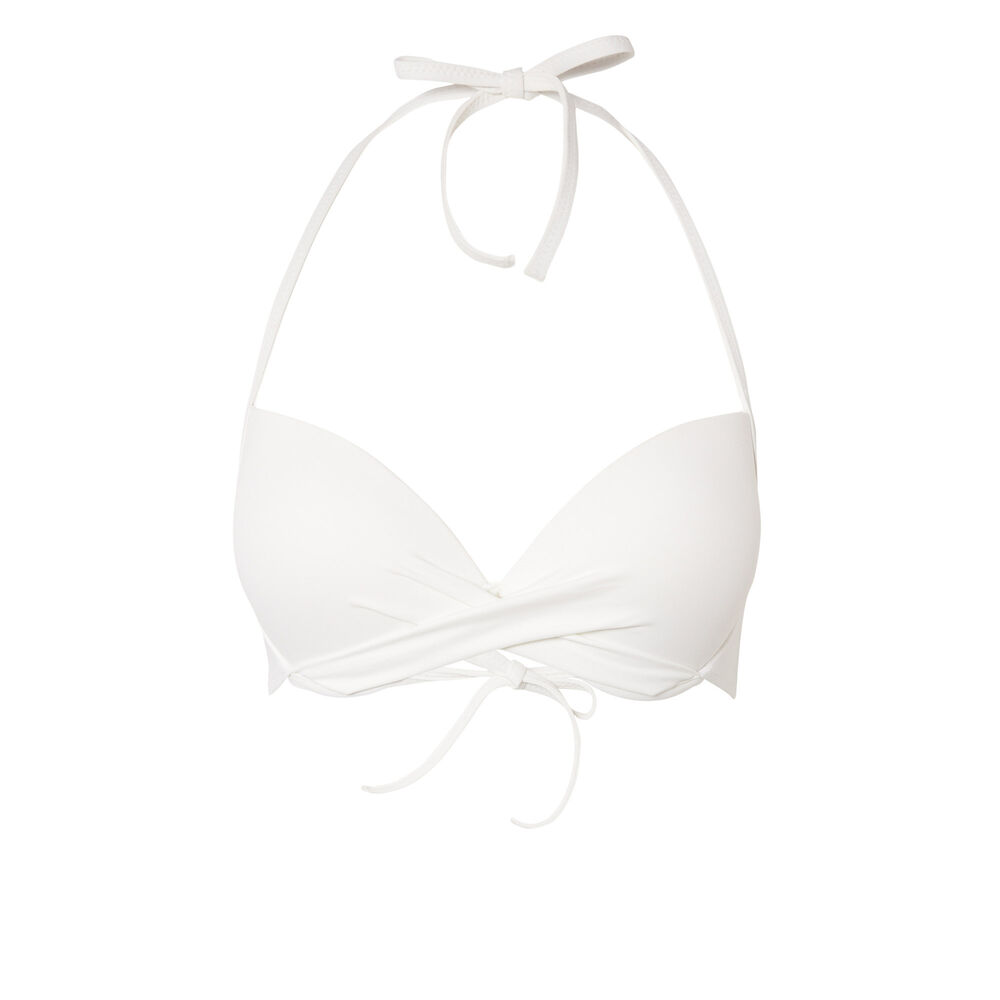 Parte de arriba de bikini push-up con espalda desnuda y escote girado - crudo crudo.