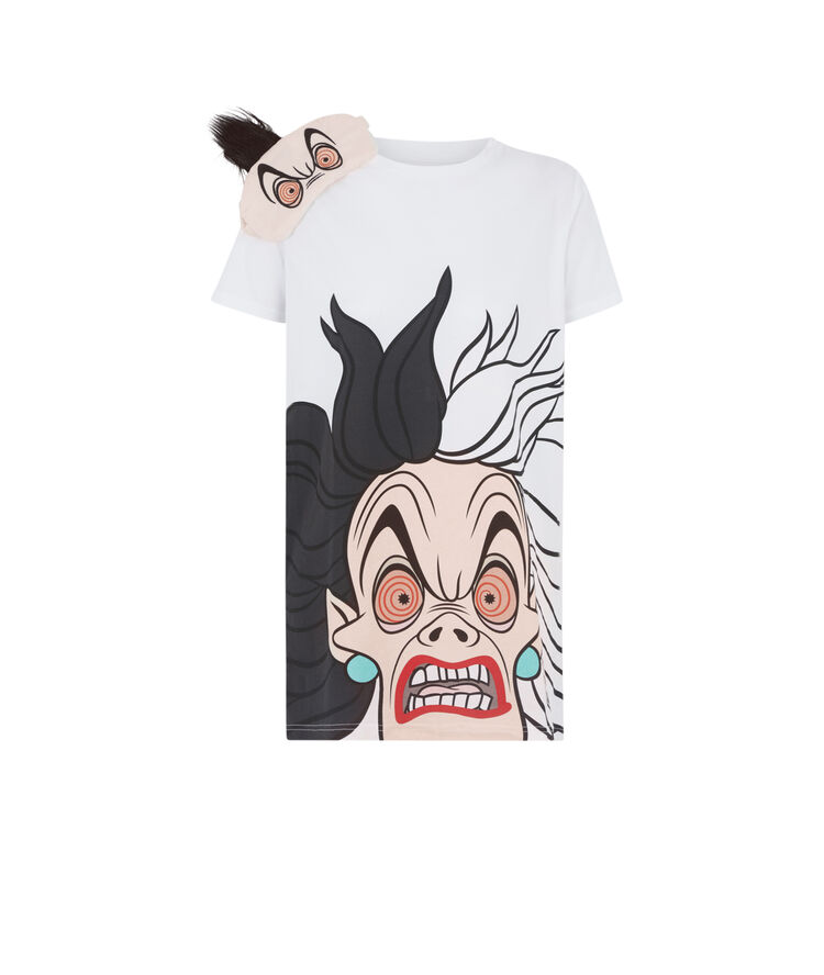 Conjunto de pijama y antifaz cruella cruellaiz blanc.