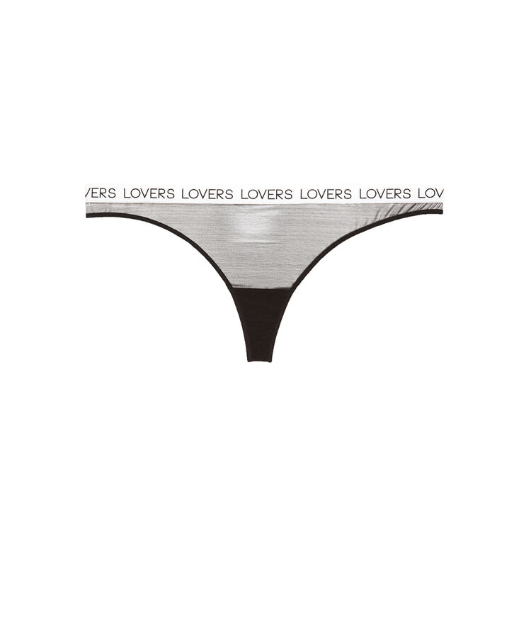 Tanga de encaje secretiz negro.