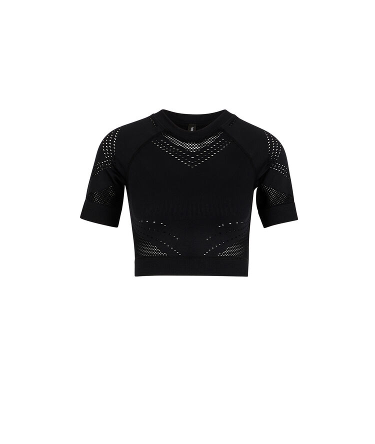 Crop top deportivo con costuras herosportiz negro.