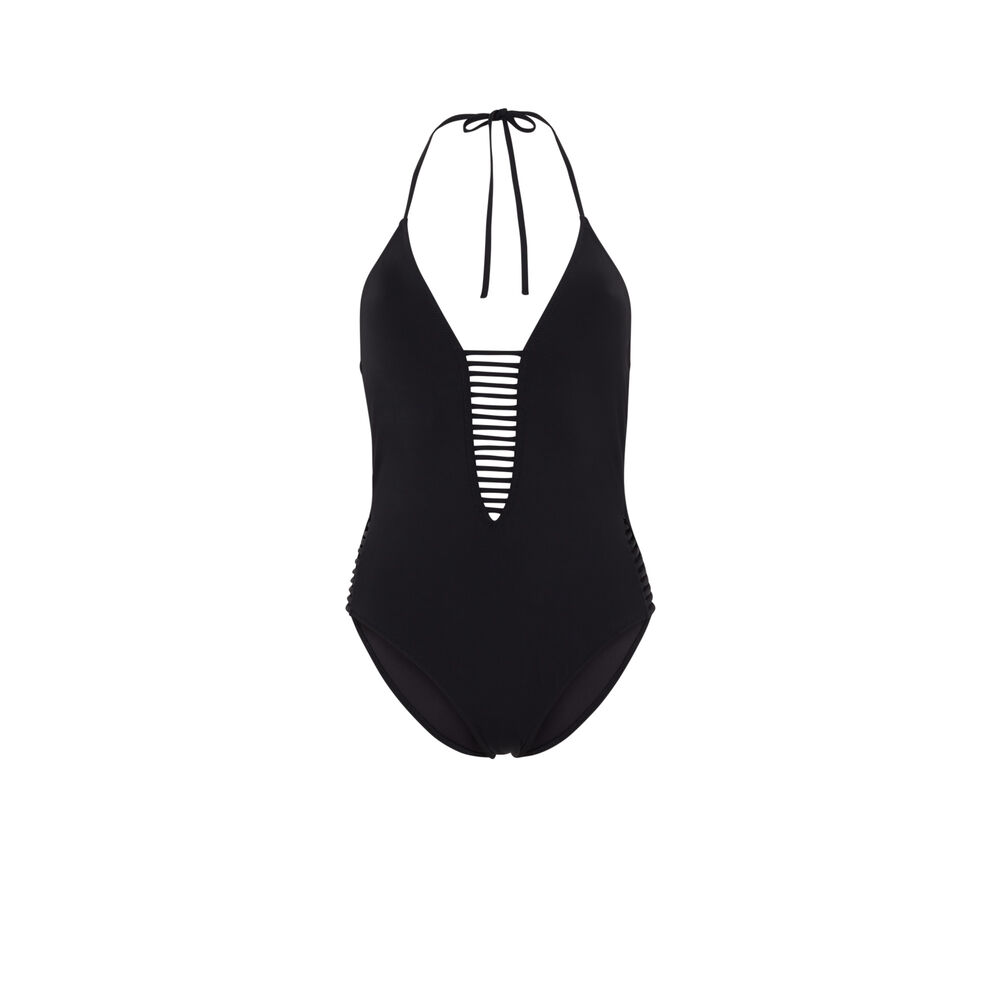 Bañador de una pieza liso - negro negro.