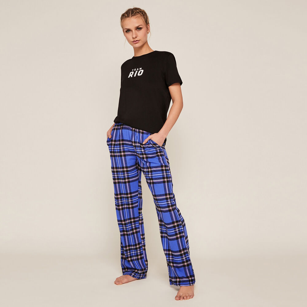 Pantalón a cuadros - azul azul.