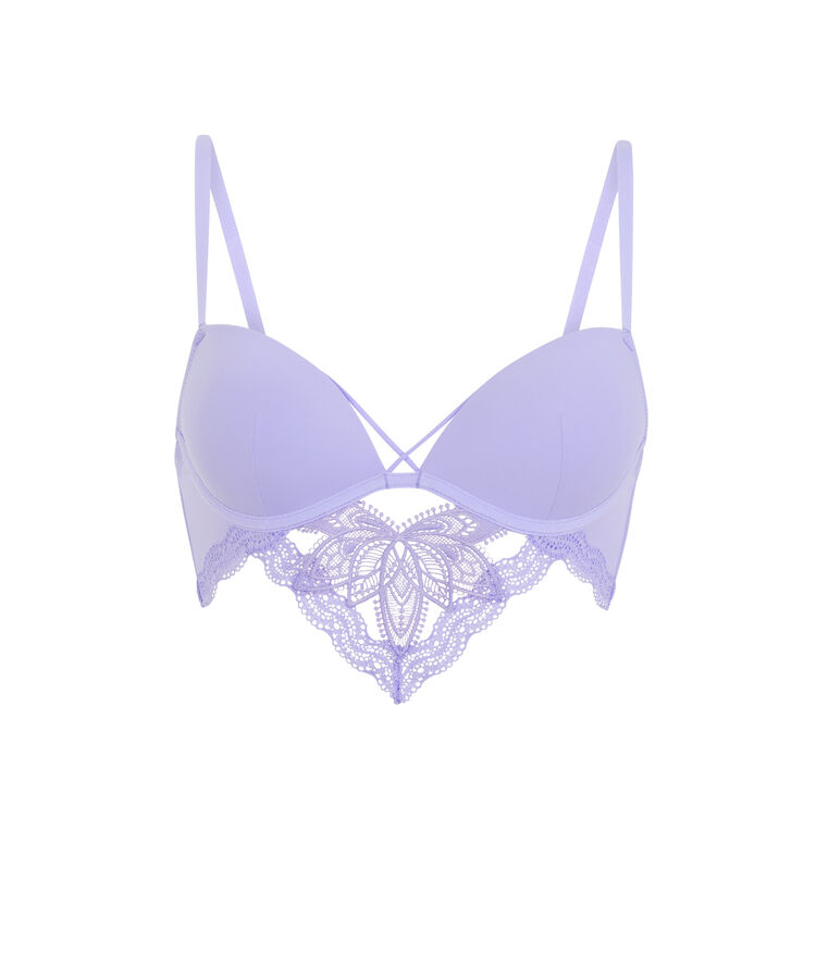 Sujetador push-up de microfibra y encaje - morado morado.