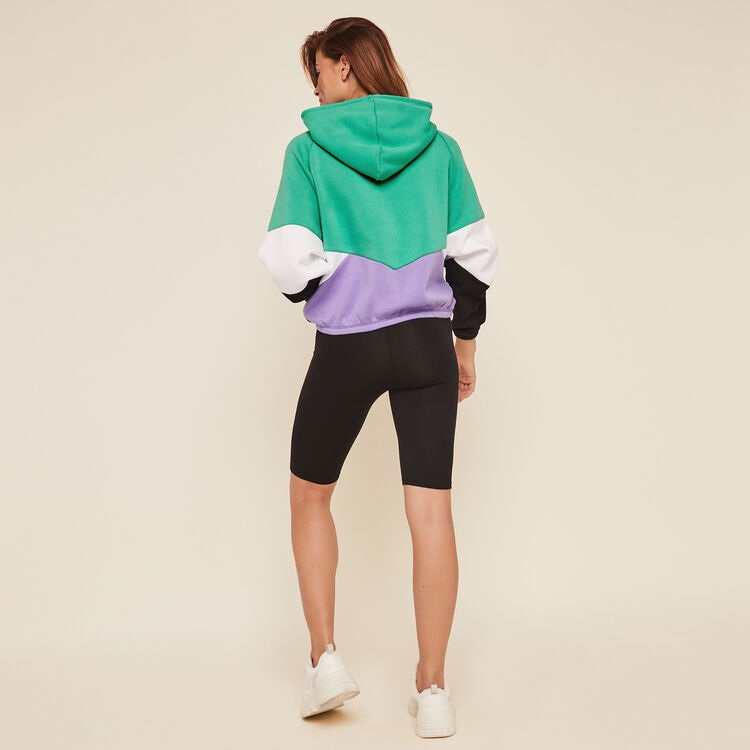 Sudadera de felpa con capucha offliniz verde esmeralda.