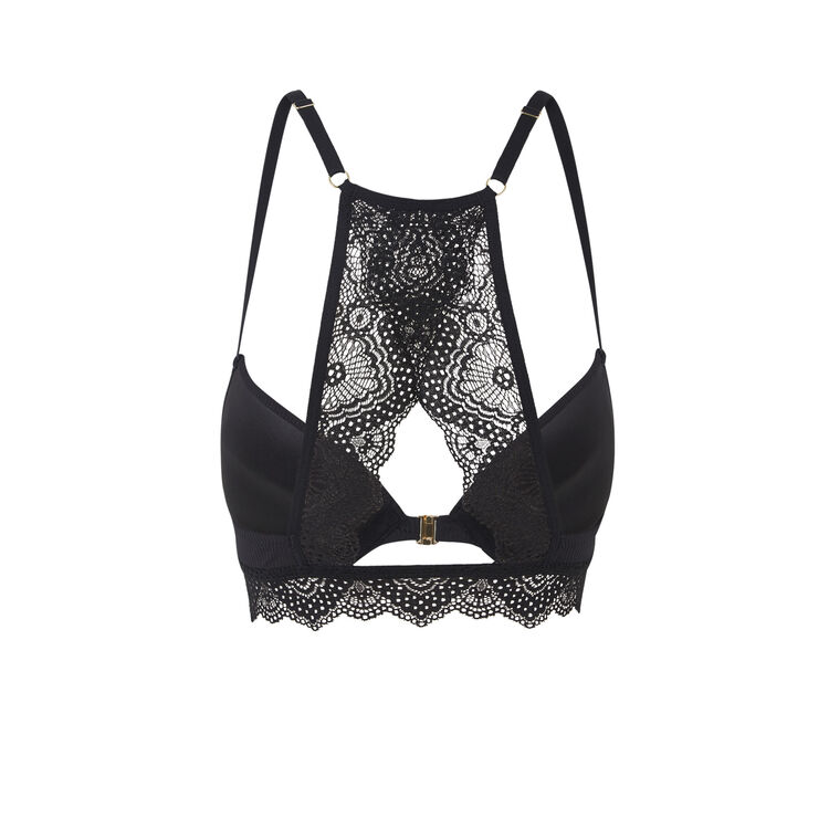Sujetador push-up micro/encaje merveilliz negro.
