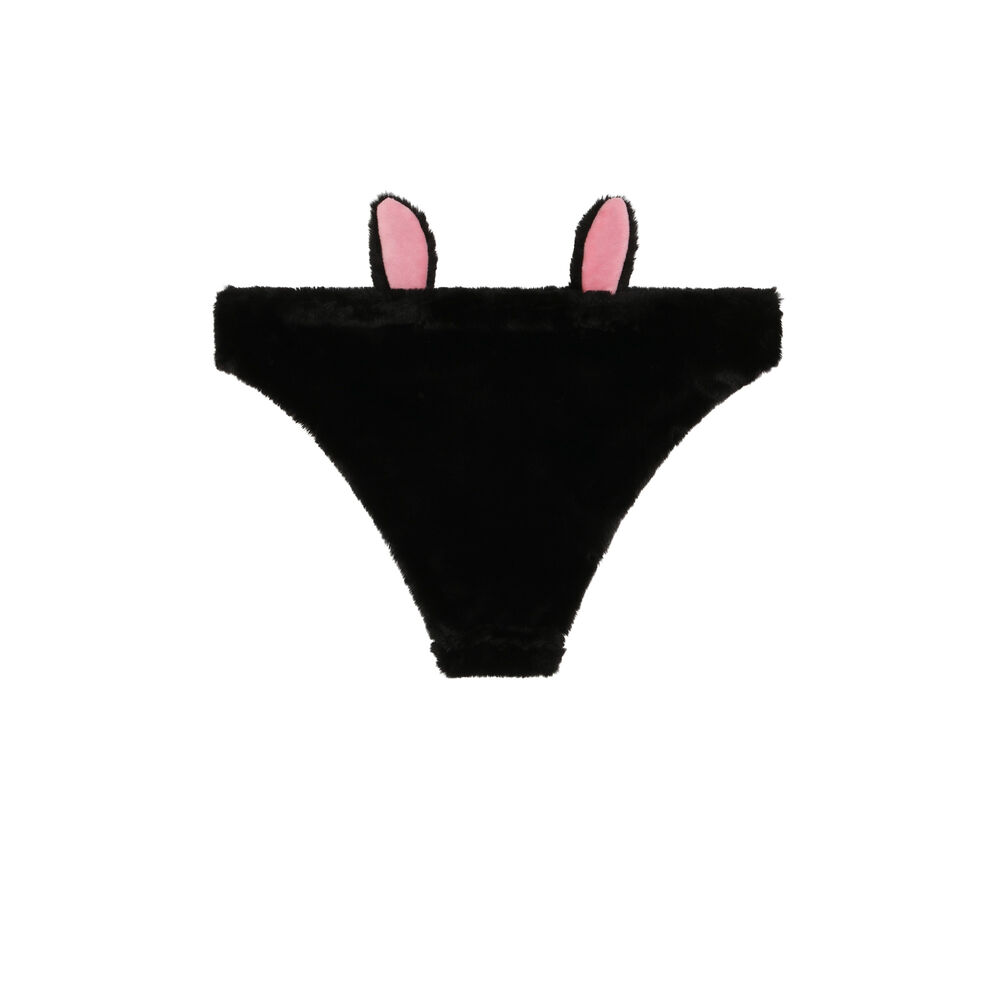Braguita pelo de conejito - negro negro.