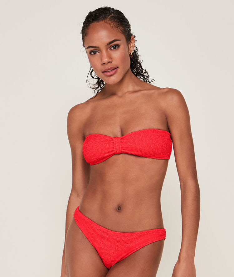 Parte de arriba de bañador bandeau fullmooniz rojo.