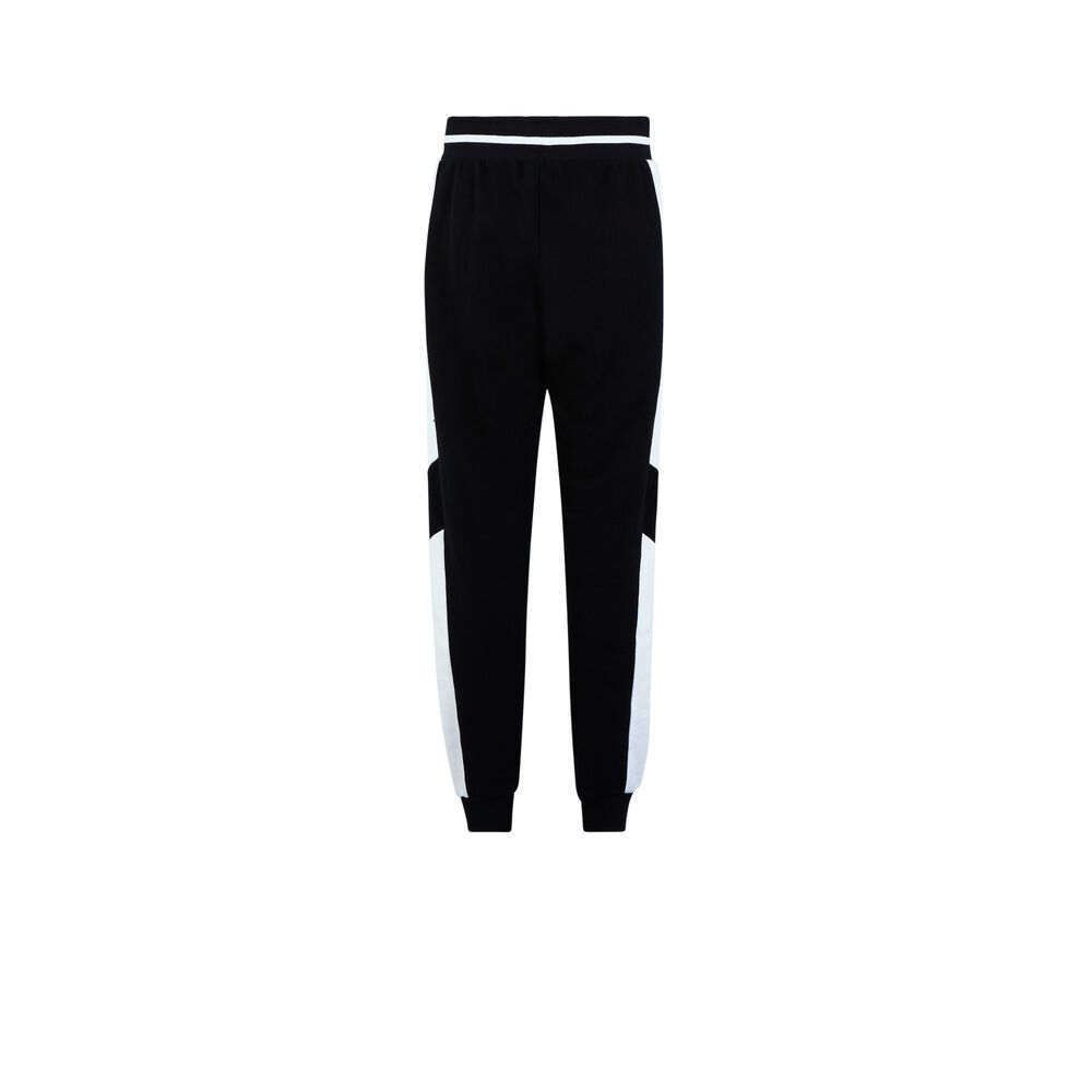 Pantalón con cordón y bandas blancas - negro negro.