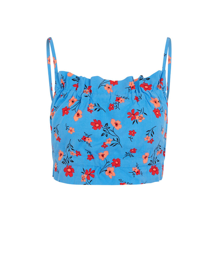 Top con la espalda descubierta y estampado de flores - azul azul.