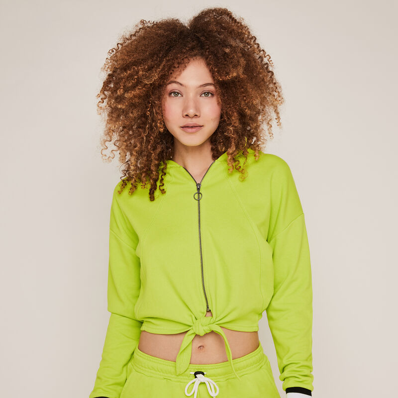 Sudadera con capucha y cremallera - verde Sudadera con capucha y cremallera - verde;