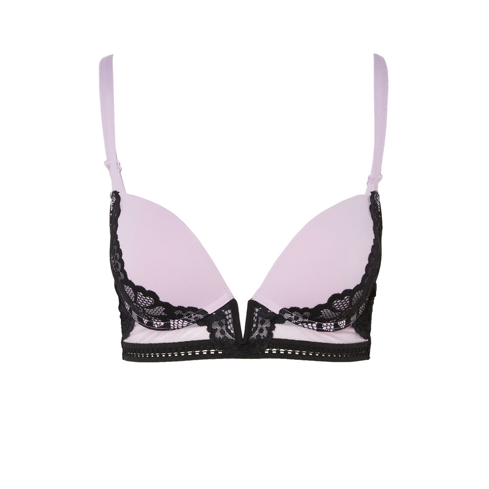 Sujetador push-up con detalle de encaje - morado morado.