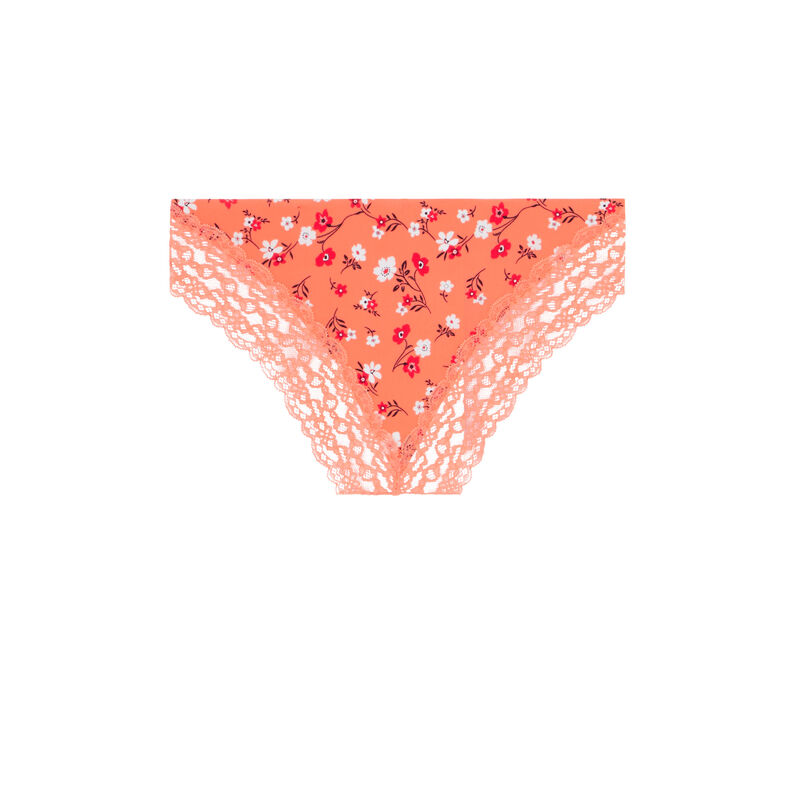 Braguita culotte con estampado de flores - rosa Braguita culotte con estampado de flores - rosa;
