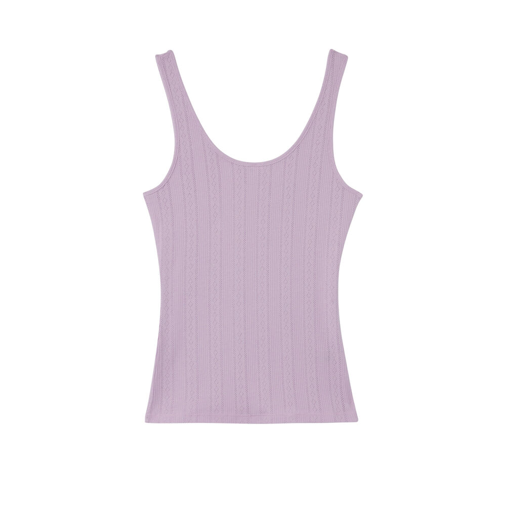 Camiseta sin mangas lisa de punto con puntitos - lila morado.