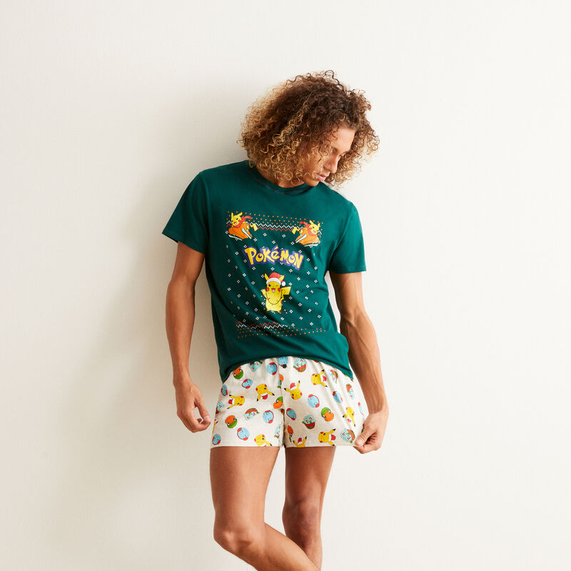 juego de pijama short Pokémon - verde juego de pijama short Pokémon - verde;