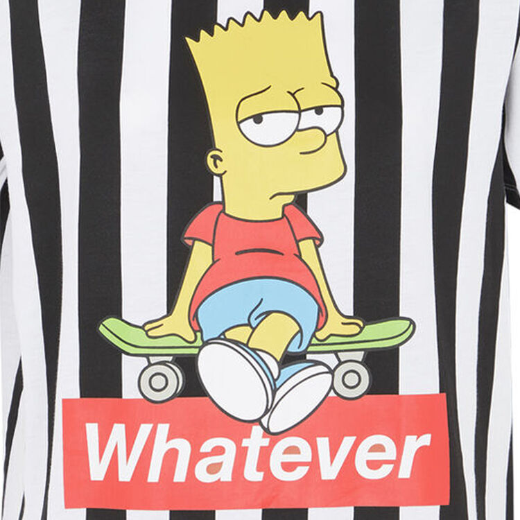 Camiseta de rayas con estampado bart Camiseta de rayas con estampado bart;