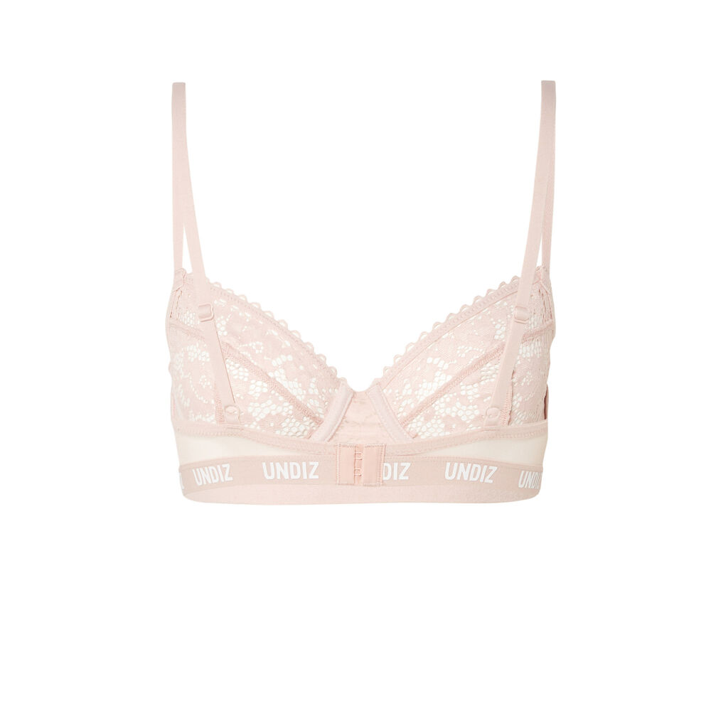 Sujetador corbeille de encaje y rejilla con detalle elástico - rosa nude rosa.