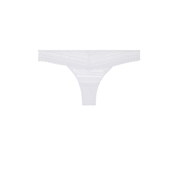 Tanga en dentelle paviniz blanc.