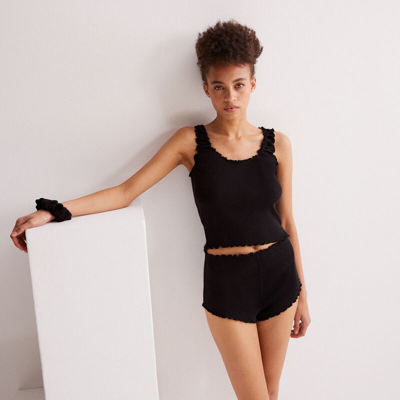 set de pyjama avec chouchou assorti - noir set de pyjama avec chouchou assorti - noir;