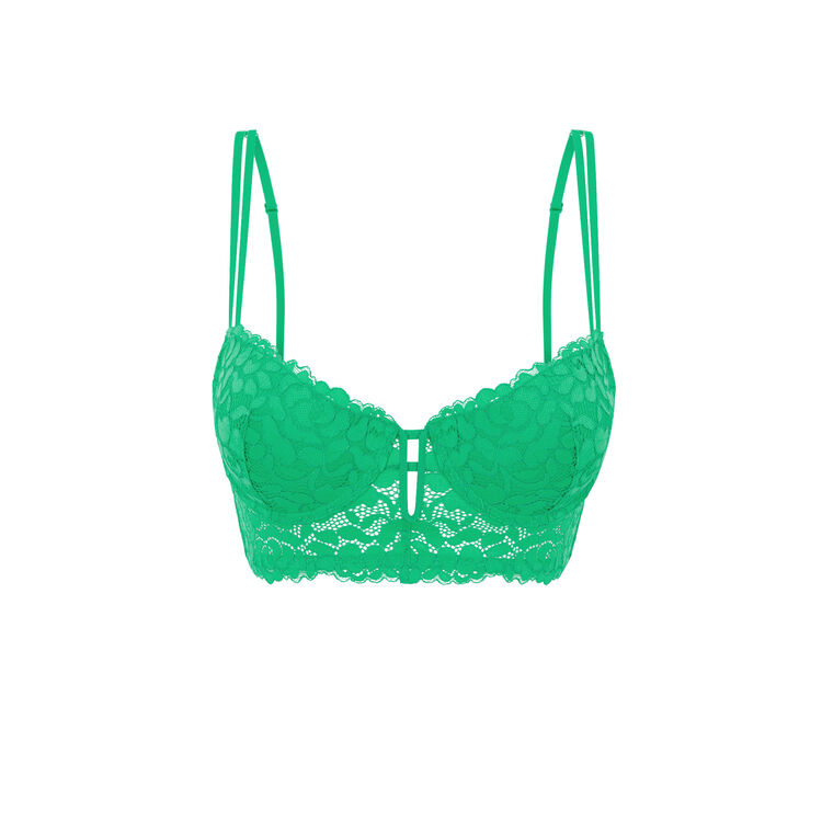 Sujetador bustier con copa preformada en verde luluiz verde.