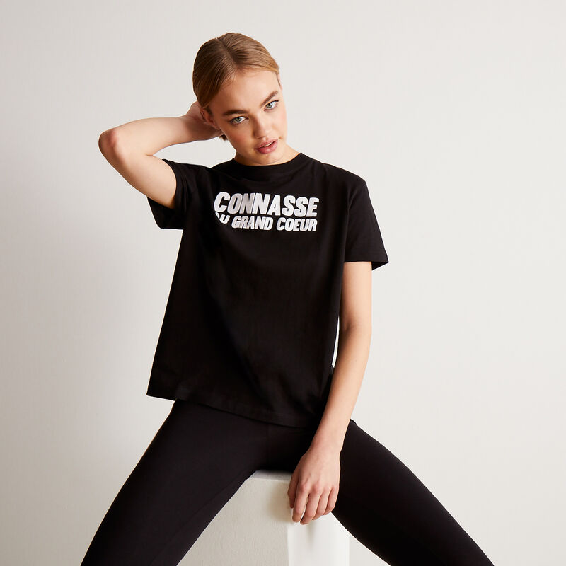 Top con estampado conasse au grand coeur - negro Top con estampado conasse au grand coeur - negro;