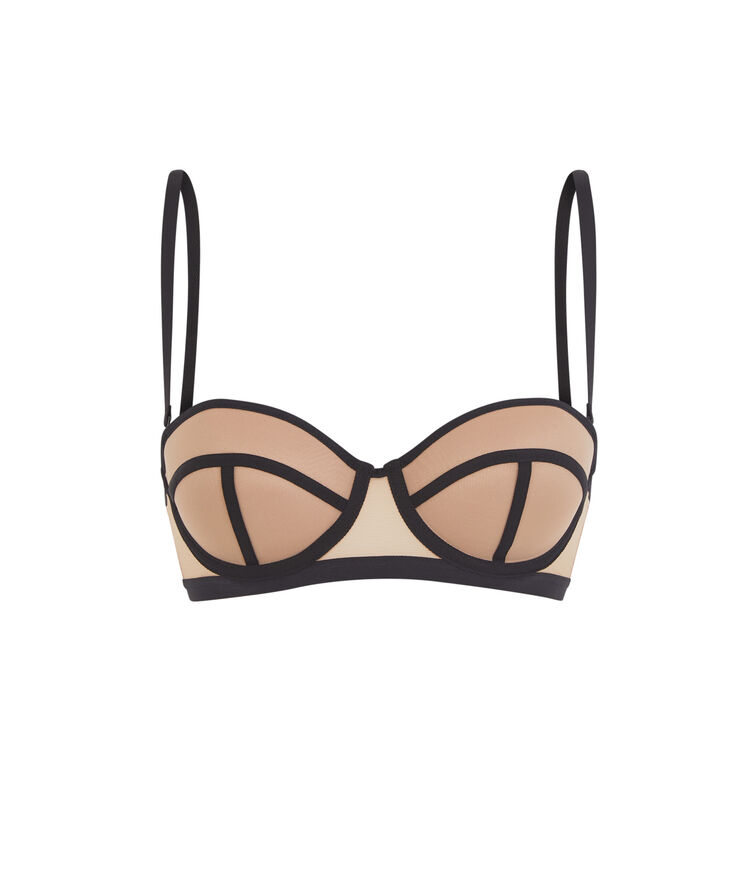 Sujetador bandeau push-up negro saturiz negro.