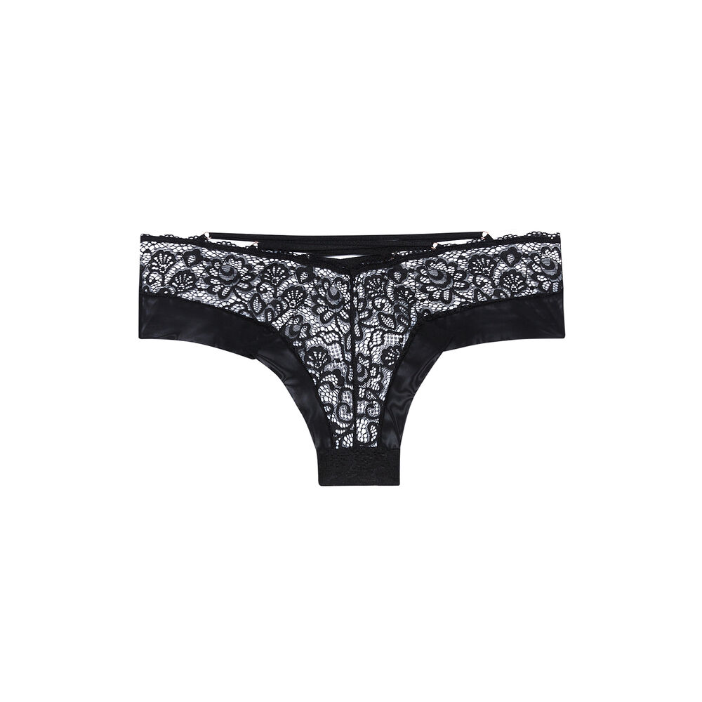 Braguita culotte completamente de encaje - negra negro.