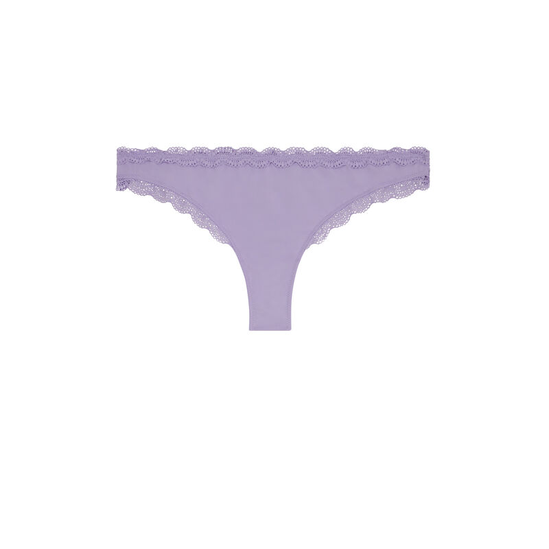 Braguita brasileña de microfibra y encaje - morado Braguita brasileña de microfibra y encaje - morado ;
