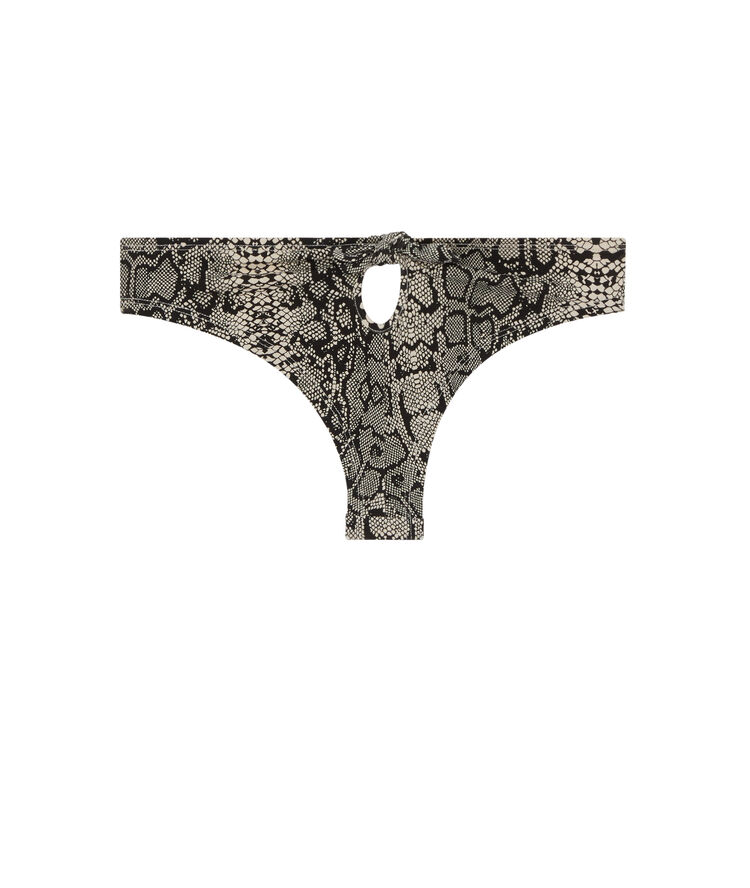 Braguita brasileña con estampado de serpiente - negra negro.