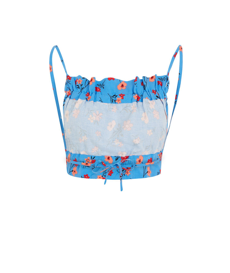 Top con la espalda descubierta y estampado de flores - azul azul.