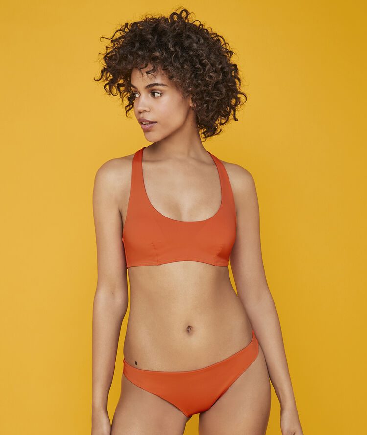 Parte de arriba de bikini bralette naranja africaniz orange.