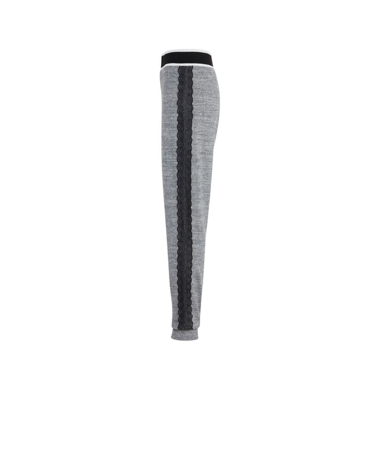 Pantalon tout doux détail dentelle dentelliz gris.