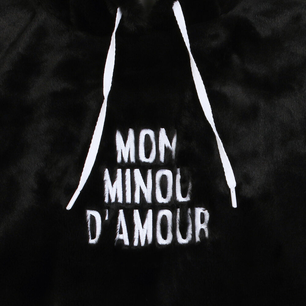 Sudadera polar con mensaje mi gatito amoroso - negro negro.