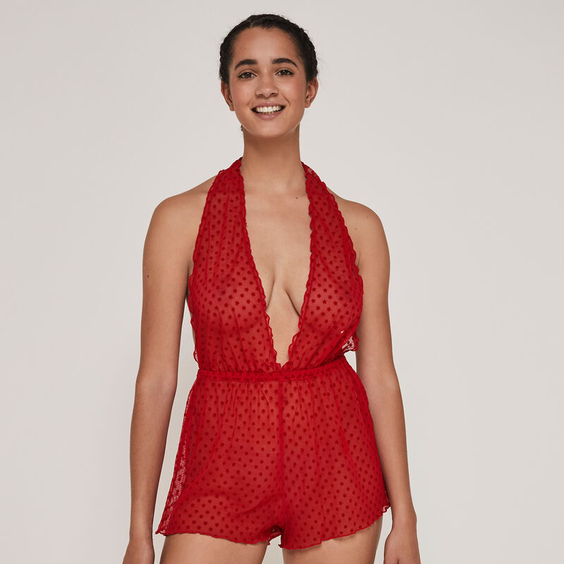 Mono corto de tul transparente flounciz Mono corto de tul transparente flounciz;