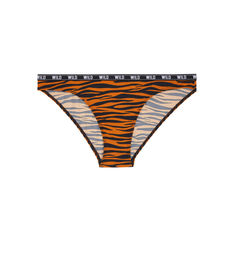Braguita de microfibra con estampado de tigre frostimiz camel.