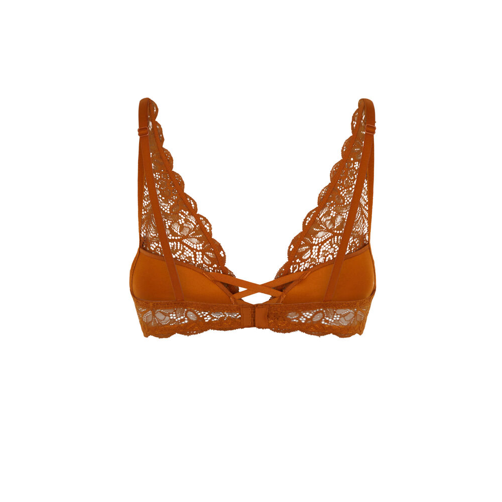 Sujetador push-up pañuelo de encaje - marrón marrón.